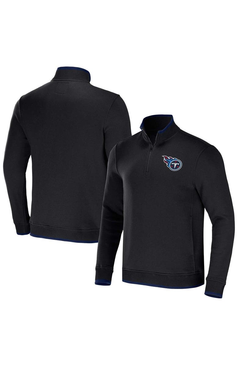 NFL X DARIUS RUCKER Men's NFL x Darius Rucker Collection by Fanatics Black Tennessee Titans Logo Quarter-Zip Top, Main, color, Black
