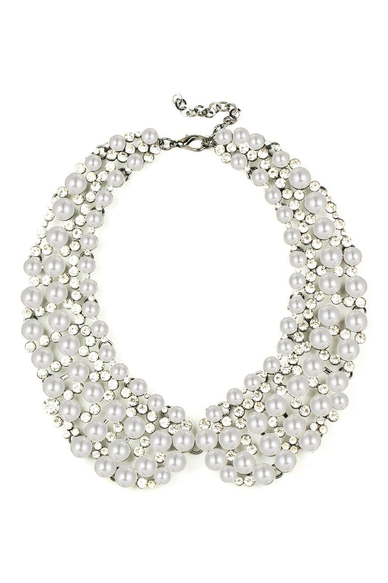 Diana Statement Collar Necklace, Main, color, WHITE