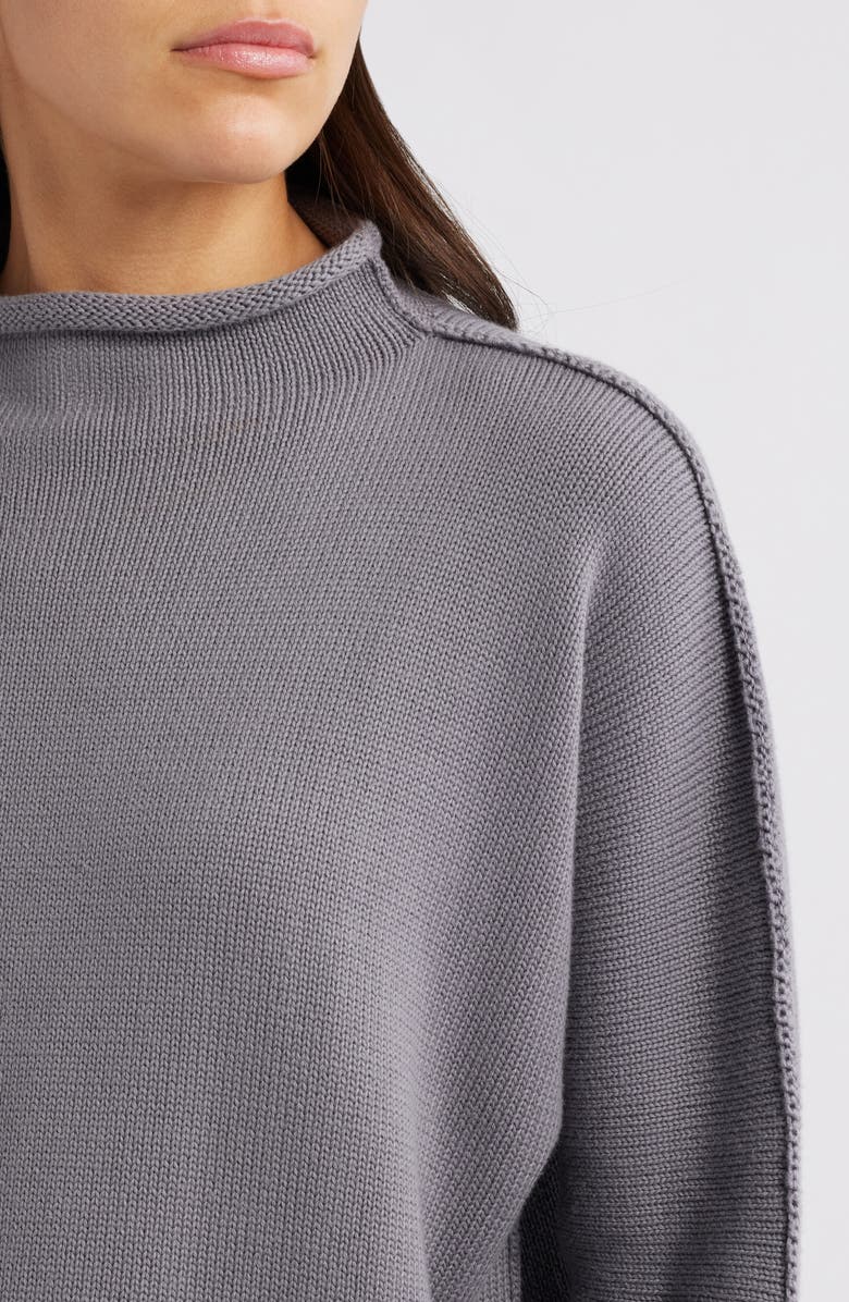 Frank & Eileen Monterey Stripe Cotton Funnel Neck Sweater, Alternate, color,