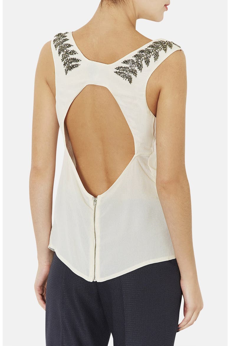 Beaded Cutout Tank, Alternate, color, CREAM