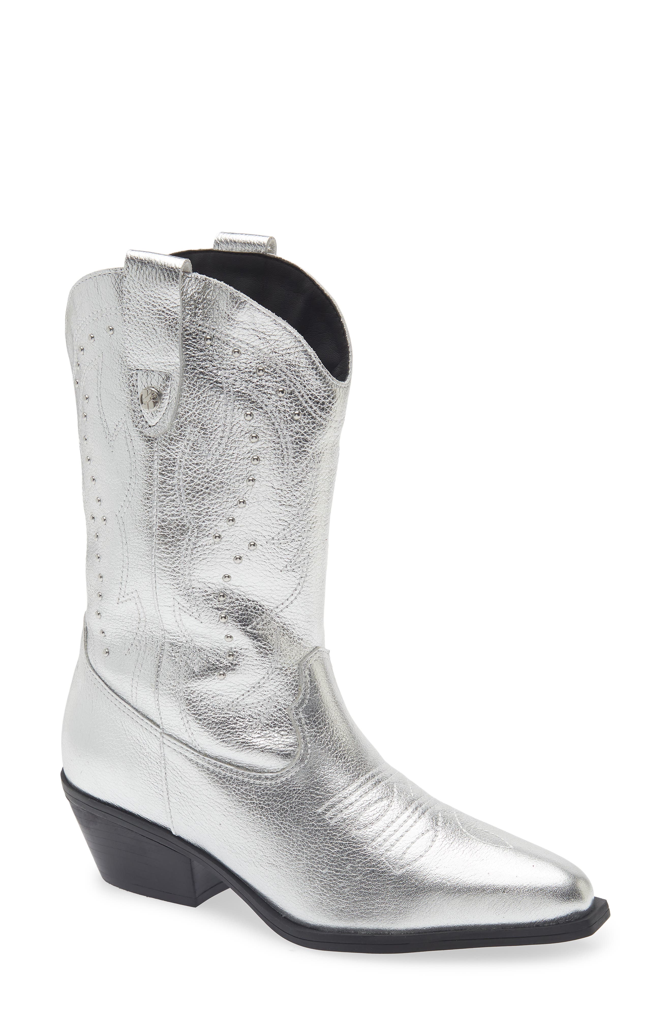 Bottero Metallic Western Boot, Main, color, 