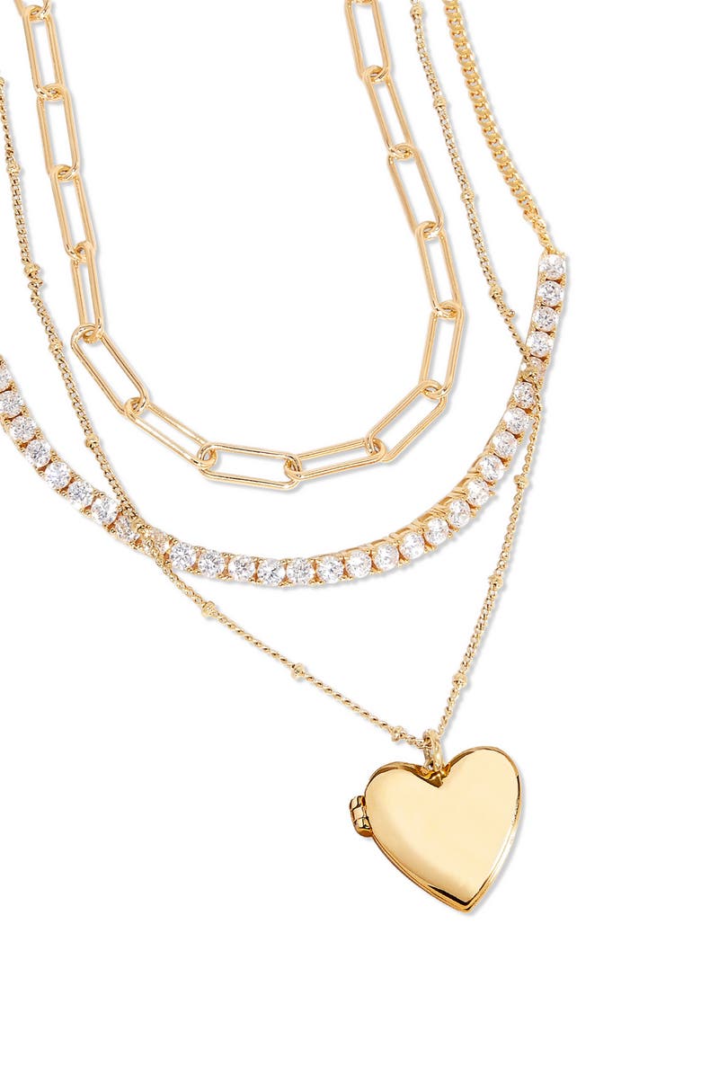 Brook and York Isabella Set of 3 Tennis Layering Necklaces, Alternate, color, Gold