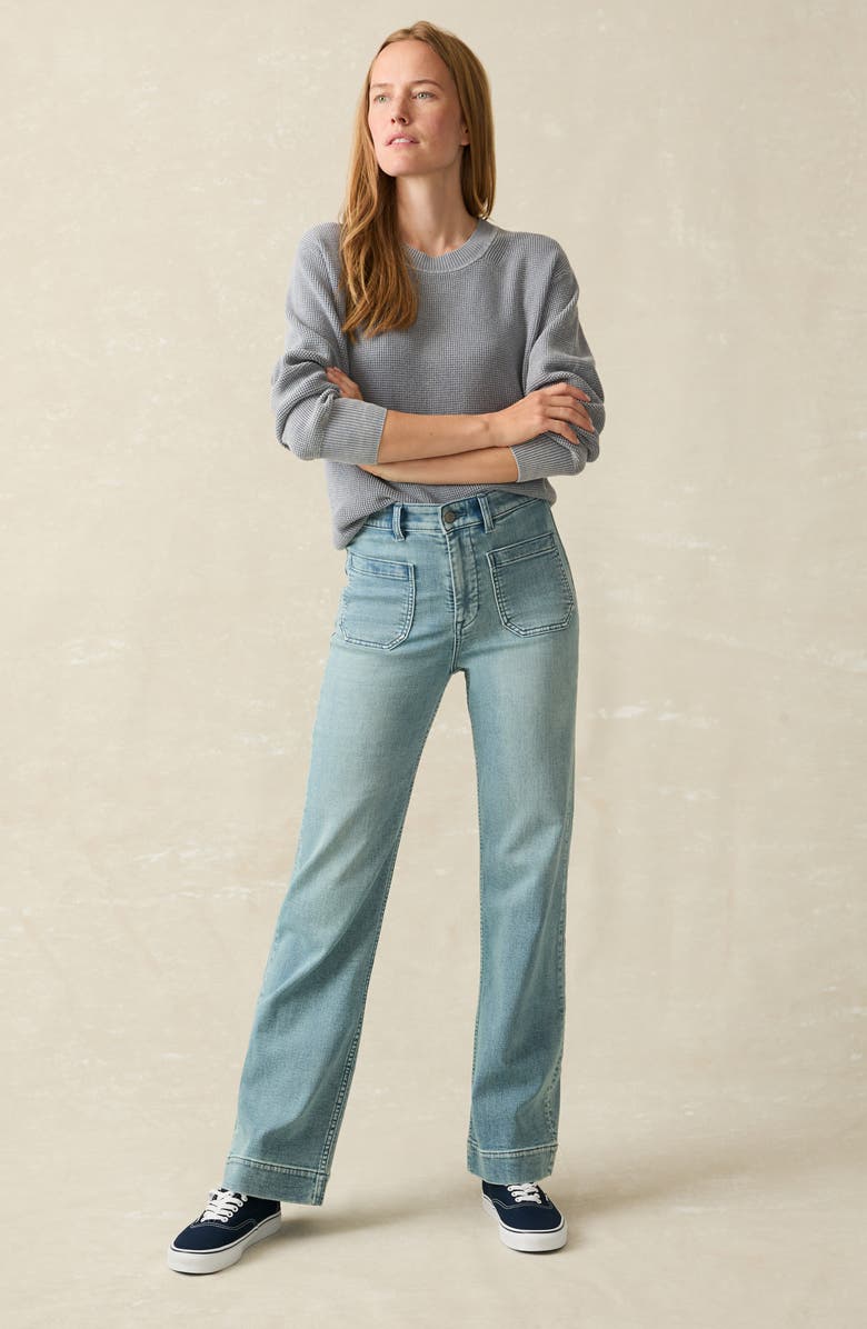 Faherty Stretch Terry Wide Leg Pants, Alternate, color, Eastern Shore