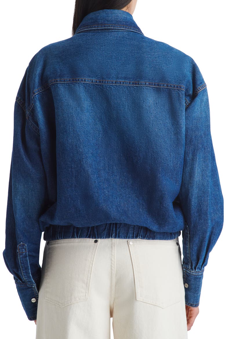 Snap Denim Jacket, Alternate, color, DARK WASH