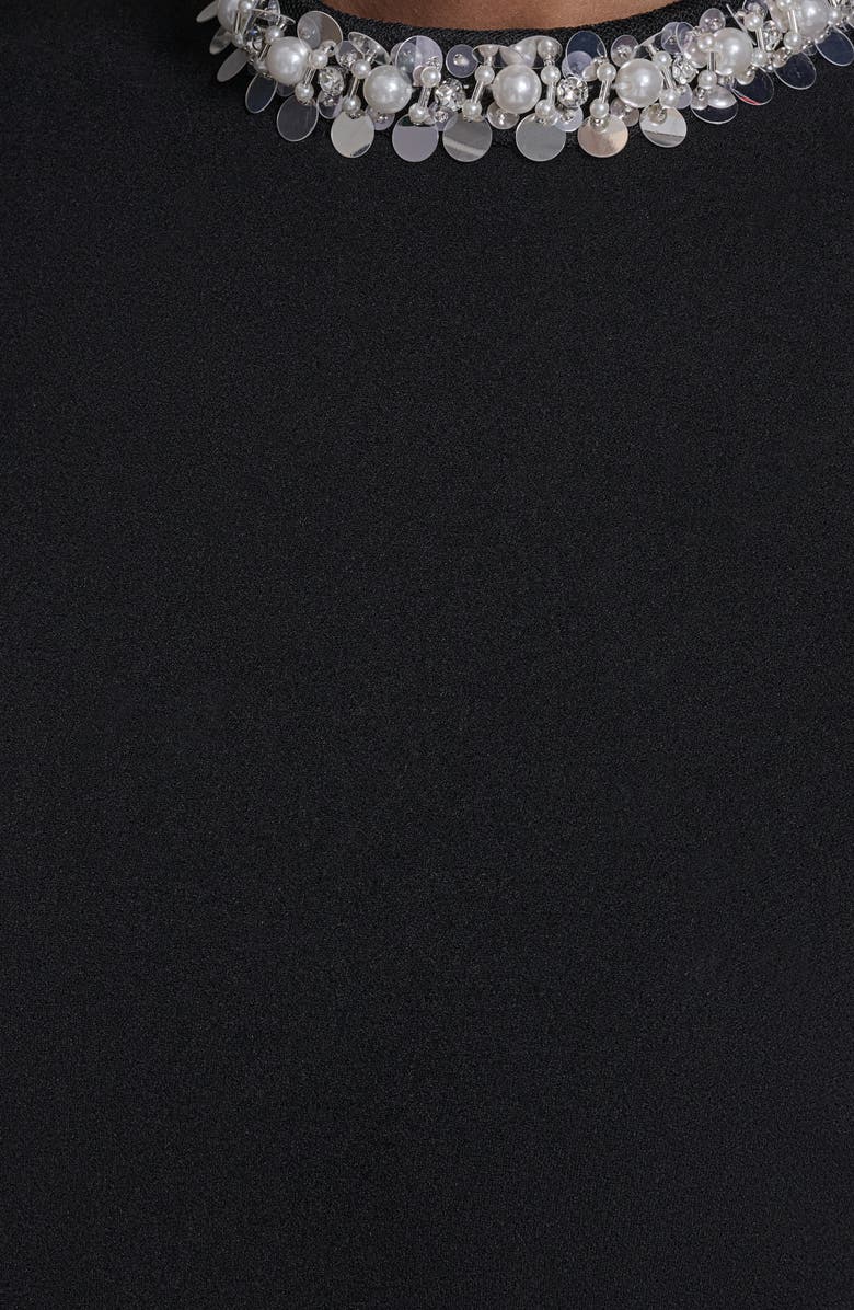 KARL LAGERFELD Embellish Scuba Crepe Sheath Dress, Alternate, color, Black