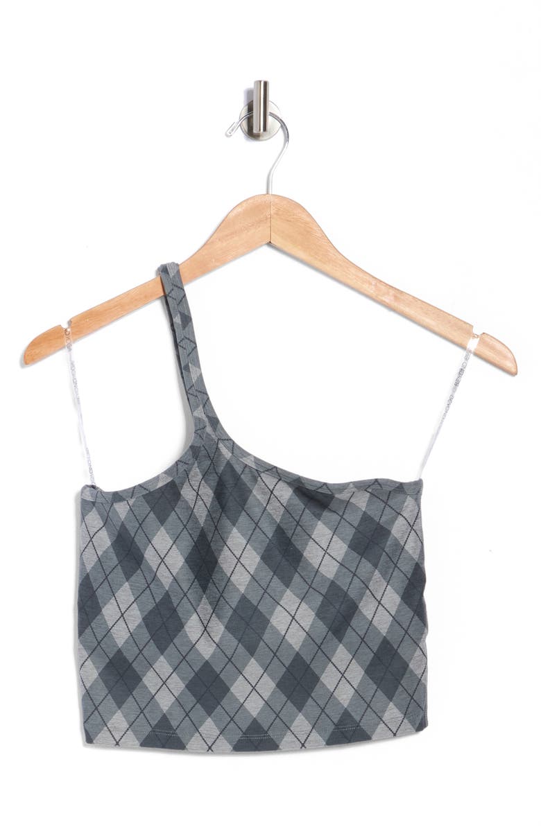 Beyond Yoga SoftMark One Up Crop Tank, Alternate, color, Gray Beyond Argyle