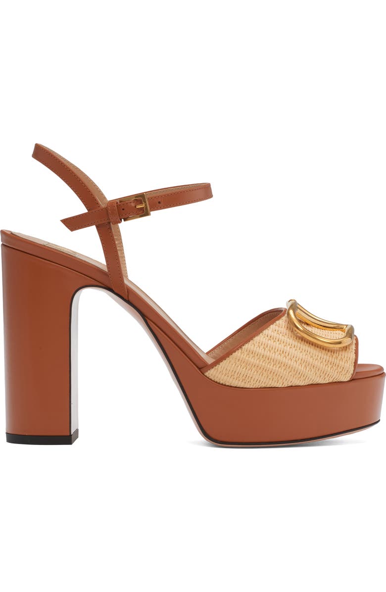 Valentino Garavani VLOGO Signature Platform Sandal, Alternate, color, Beige