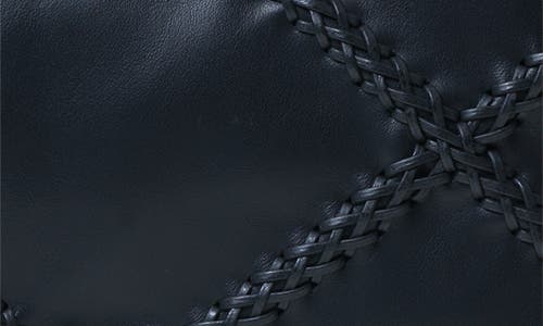 Callista Smooth Leather Foldover Clutch In Black