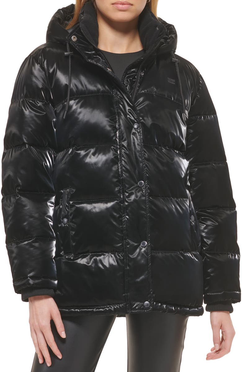 Levi's<sup>®</sup> Shiny Quilted Puffer Jacket, Main, color, 