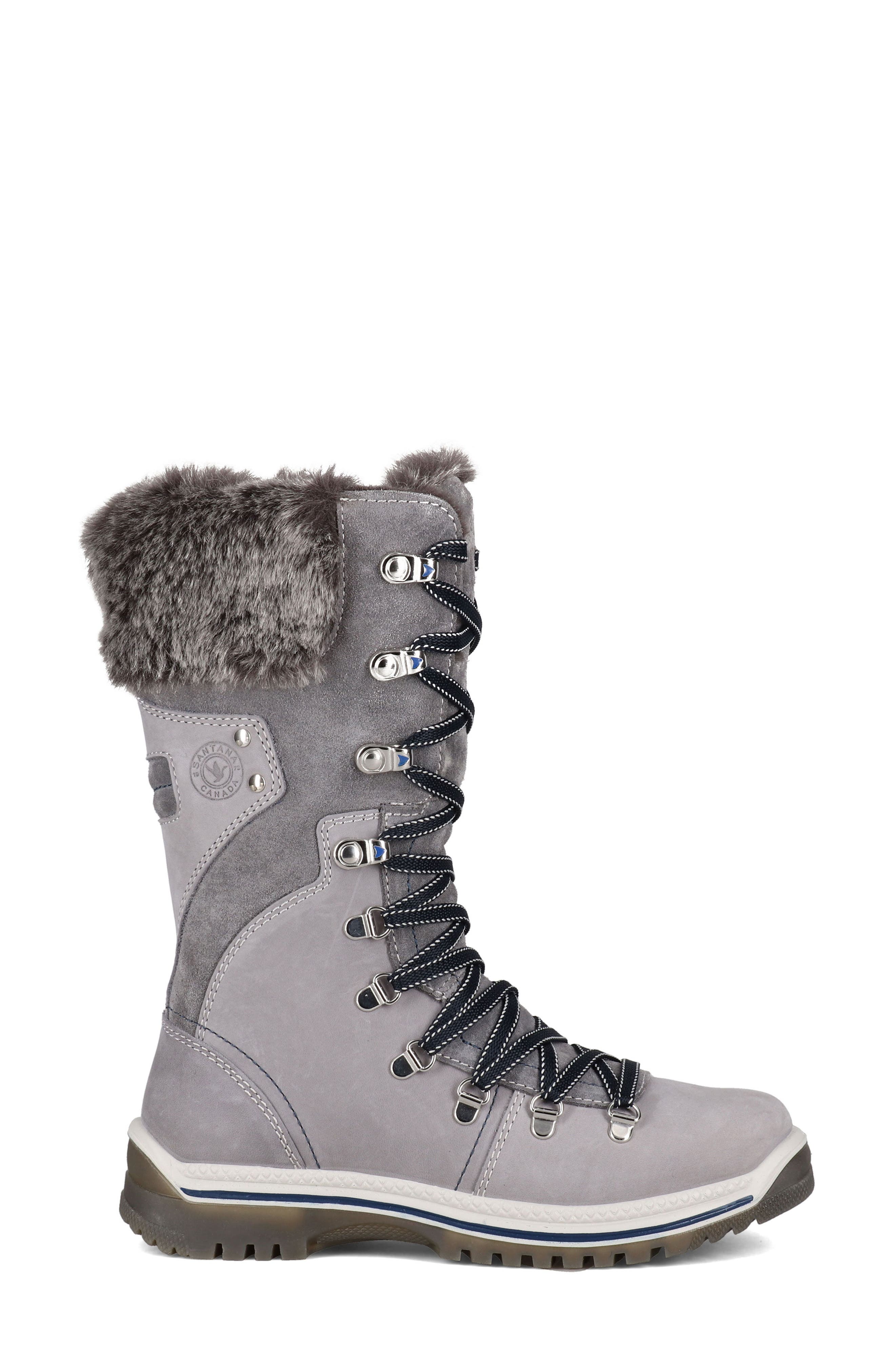 Marlowe Waterproof Winter Boot, Alternate, color, ICE / NAVY