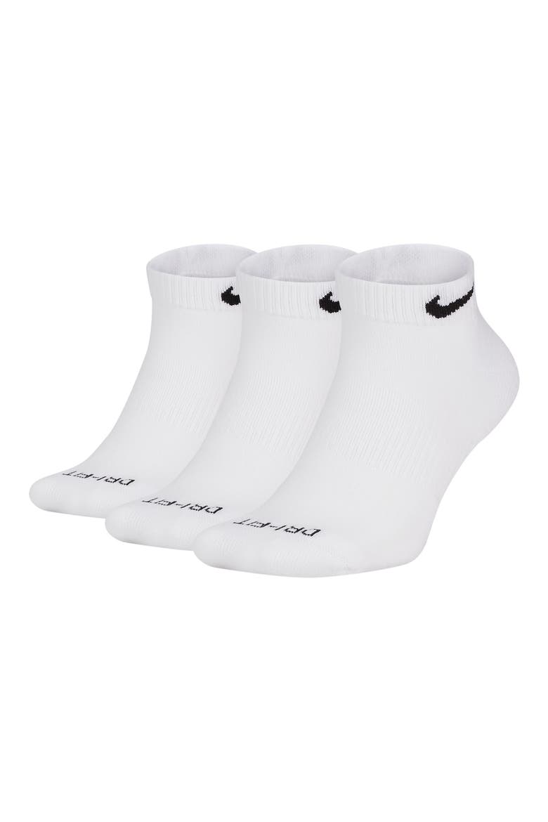 Kids' 3-Pack Cushioned Ankle Socks, Alternate, color, WHITE/ BLACK