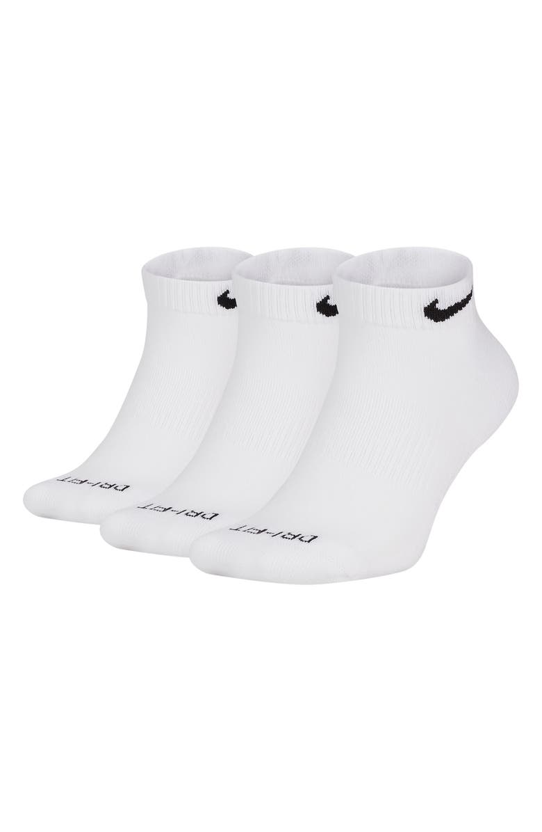 Nike Kids' 3-Pack Cushioned Ankle Socks, Alternate, color, White/ Black