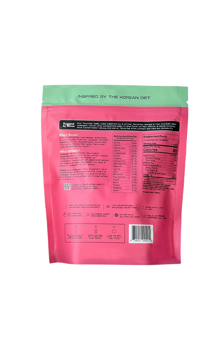 CRUSHED TONIC Watermelon Juice Marine Collagen Supplement, Alternate, color, Pink