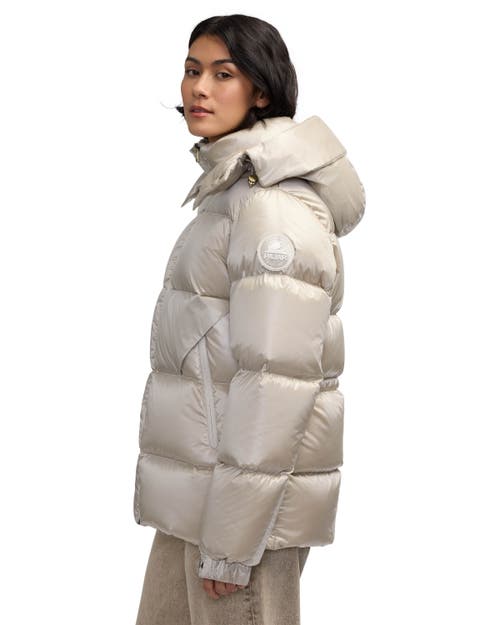 Pajar Vivienne Boxy Short Channel Quilted Puffer In Neutral
