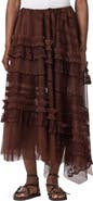AllSaints Jen Ruffle Lace Midi Skirt