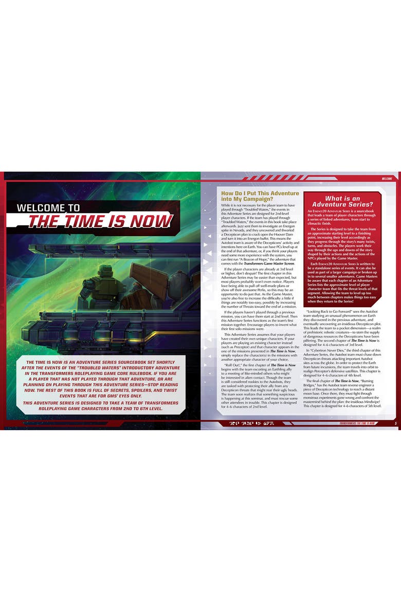 Transformers Roleplaying Game The Time is Now Adventure Book, Alternate, color, Multicolored
