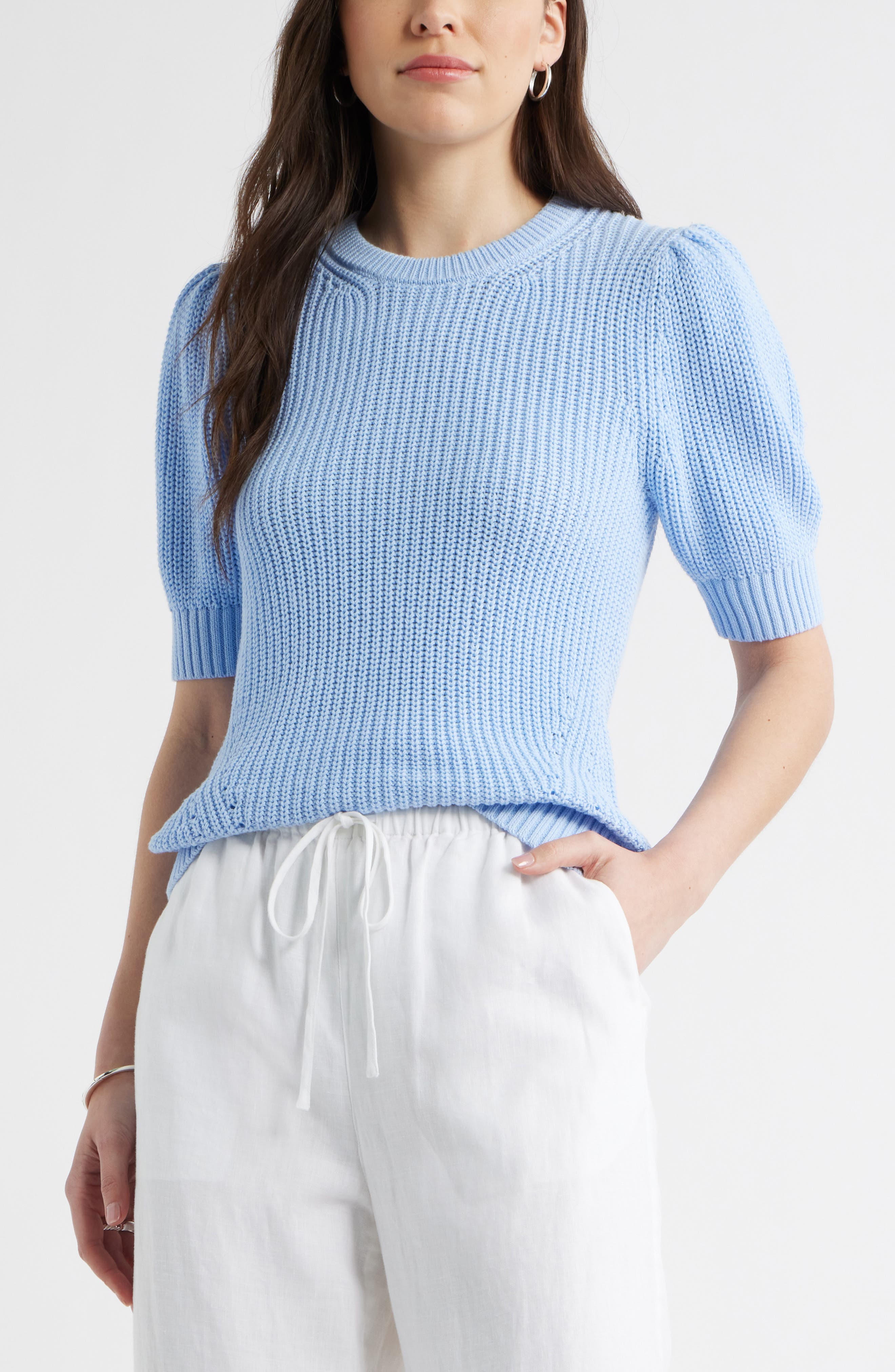 Elbow Sleeve Cotton Sweater - image 3