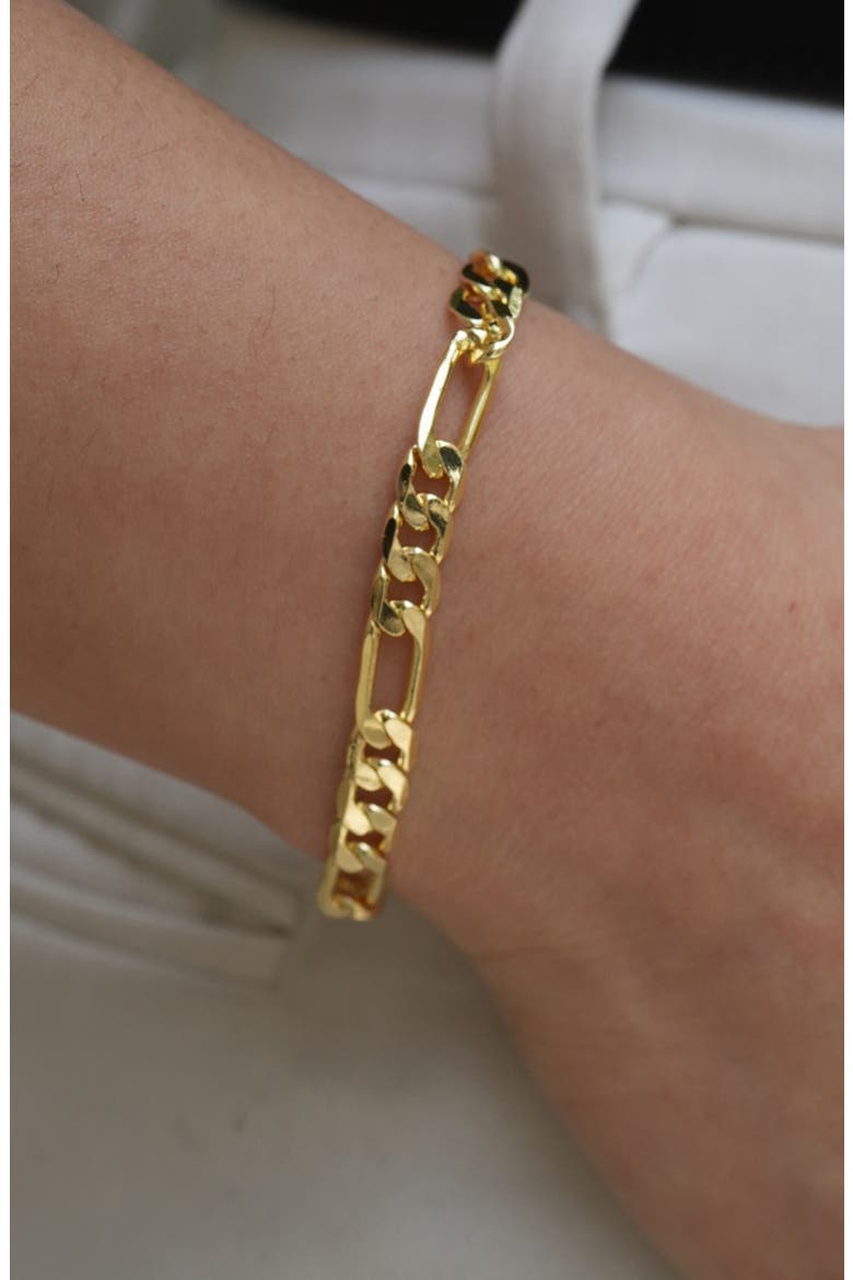 Men's Figaro Chain Bracelet, Alternate, color, GOLD