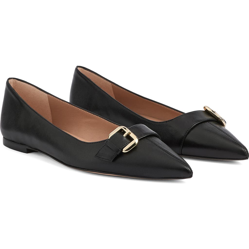 Lk Bennett Tory Oloid Pointed Toe Flat In Black
