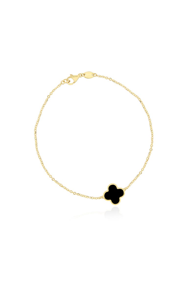 Small Onyx Single Clover Bracelet, Main, color, Onyx