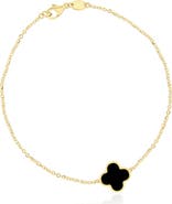 The Lovery Fine Jewelry Small Onyx Single Clover Bracelet