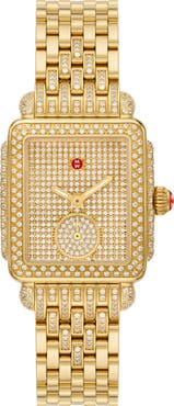 MICHELE Deco Mid Jubilee Limited Edition Diamond Pavé Chronograph Bracelet Watch, 29mm x 31mm