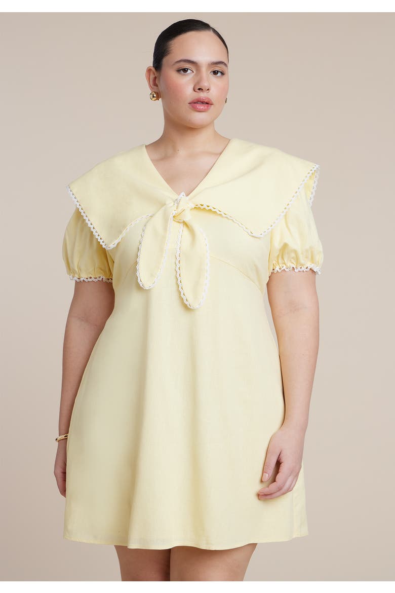 Sailor Collar Mini Dress, Alternate, color, BUTTER YELLOW
