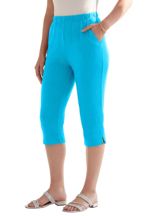 Plus Size Soft Knit Relaxed Pull-On Capri Pant (Plus)