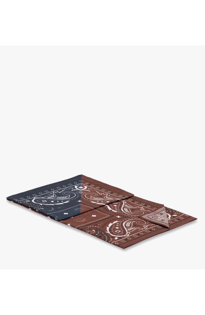 MCM X KASINA Monogram Bandana Scarf, Alternate, color, Brown