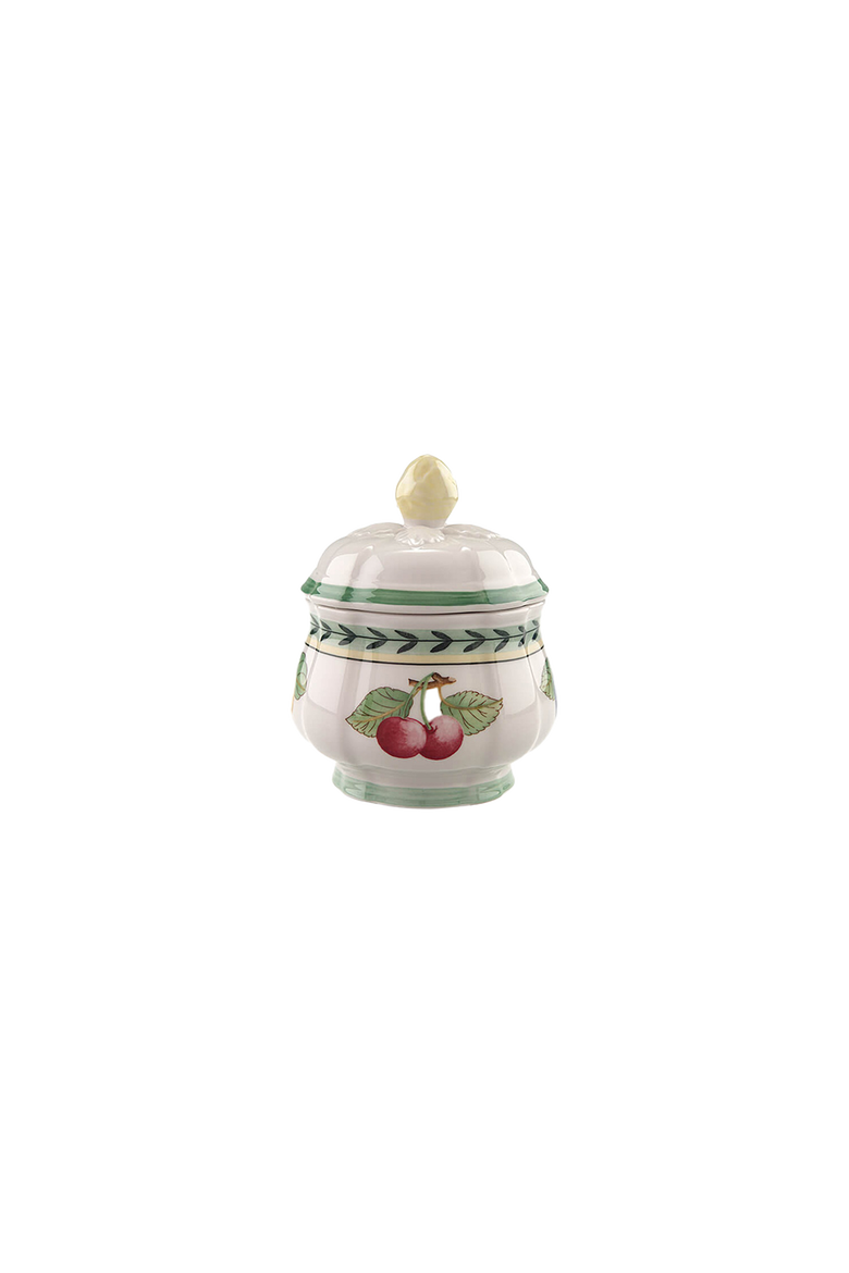 French Garden Fleurence Sugar Bowl, Main, color, white