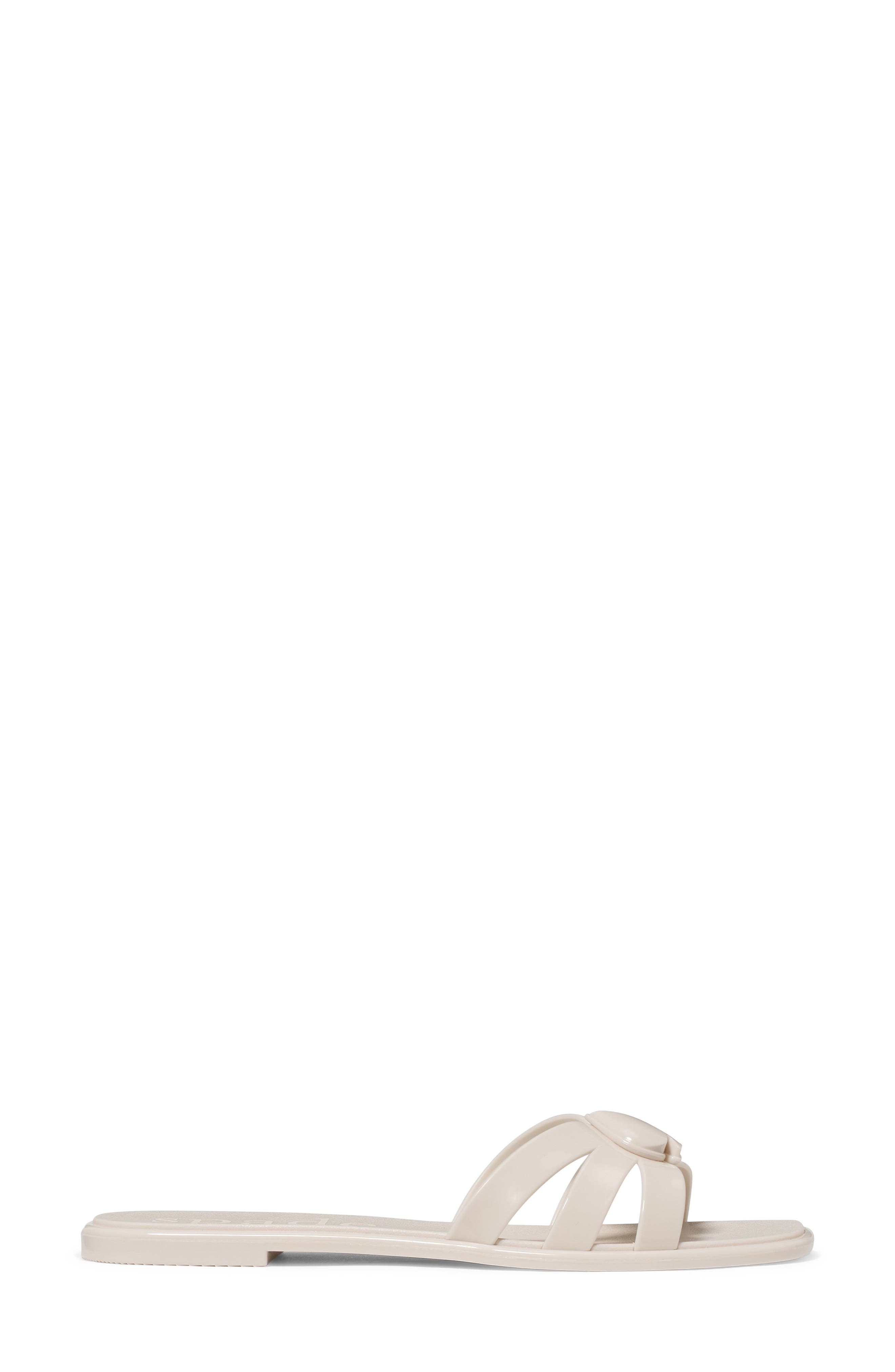 sculpted spade jelly slide sandal, Alternate, color, CREAM.