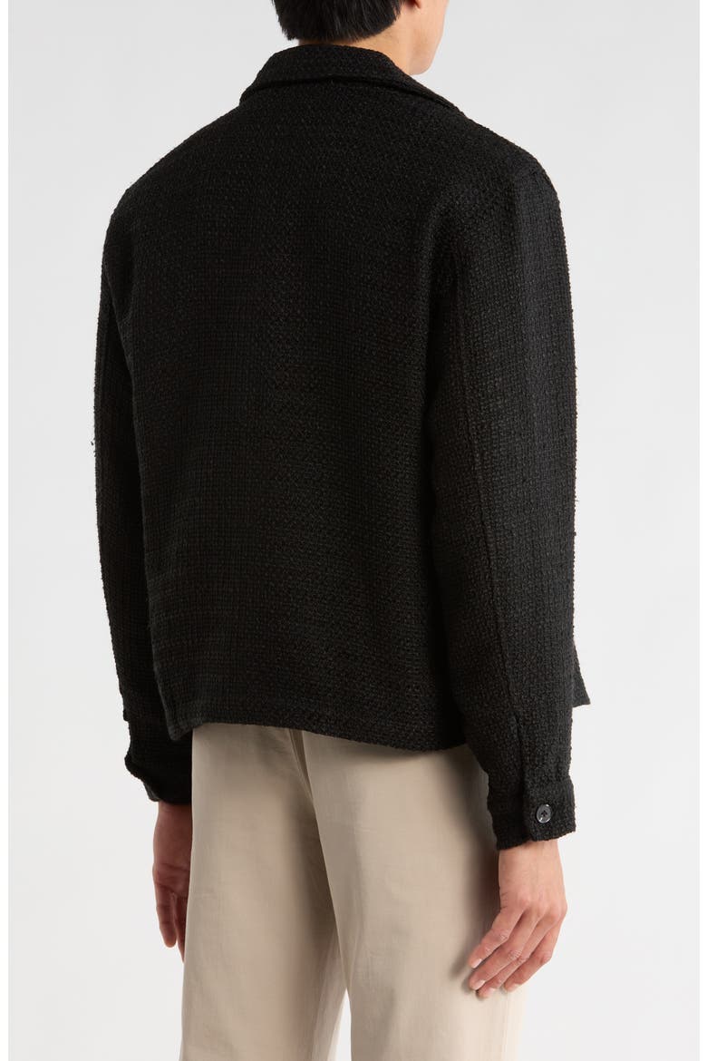 Crochet Texture Full Zip Jacket, Alternate, color, BLACK