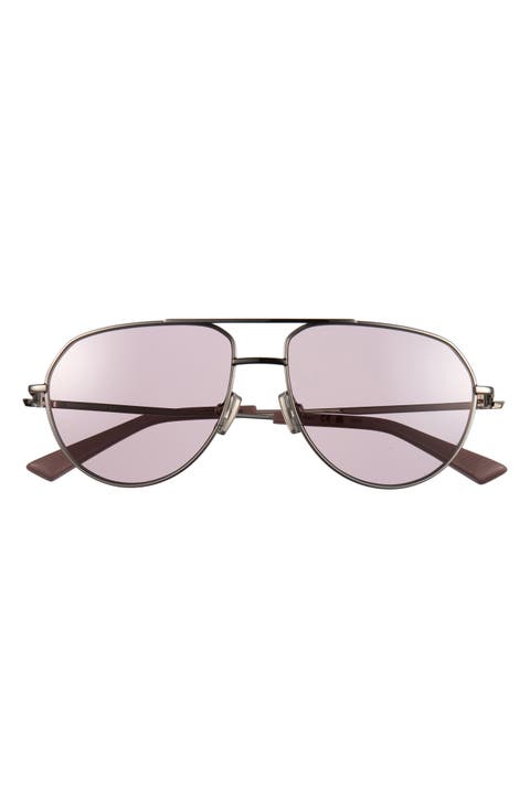 Gender Inclusive 61mm Square Aviator Sunglasses