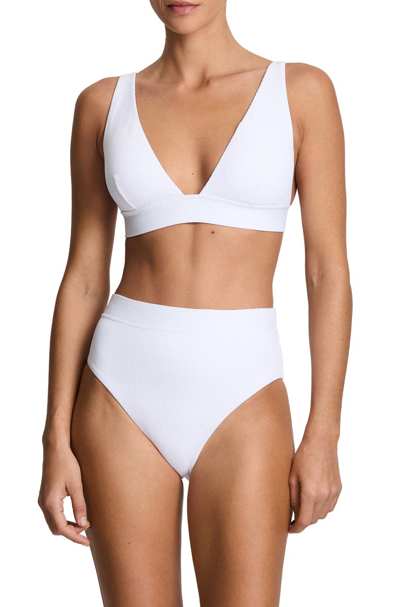 Lauren Ralph Lauren Banded Modern V-Neck Bikini Top, Alternate, color,