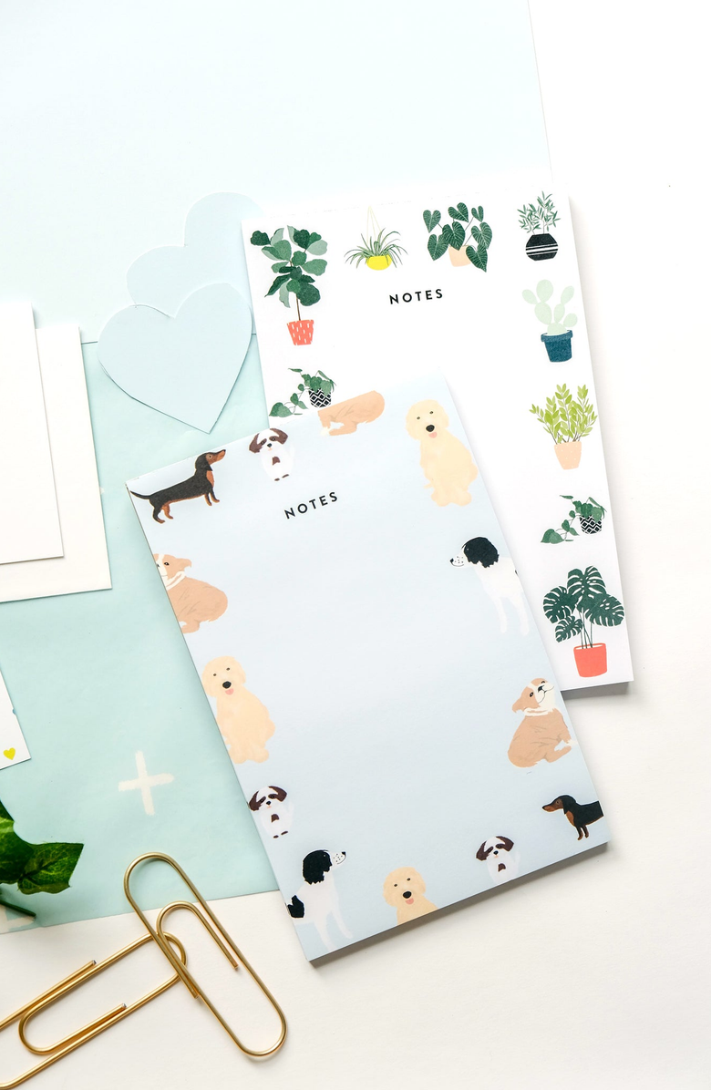 Joy Paper Co. Plant Pattern Notepad, Alternate, color, Green / White