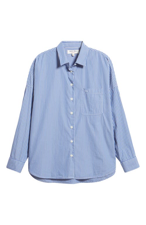 Alex Mill Jo Stripe Cotton Poplin Button-up Shirt In Blue