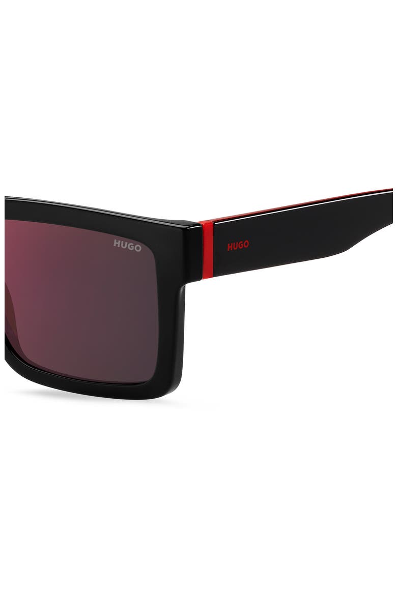 55mm Rectangular Sunglasses, Alternate, color, BLACK