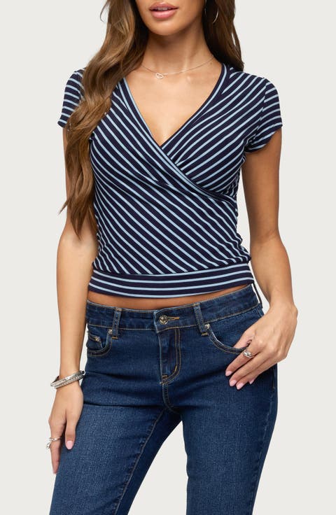 Naame Striped Wrap Top