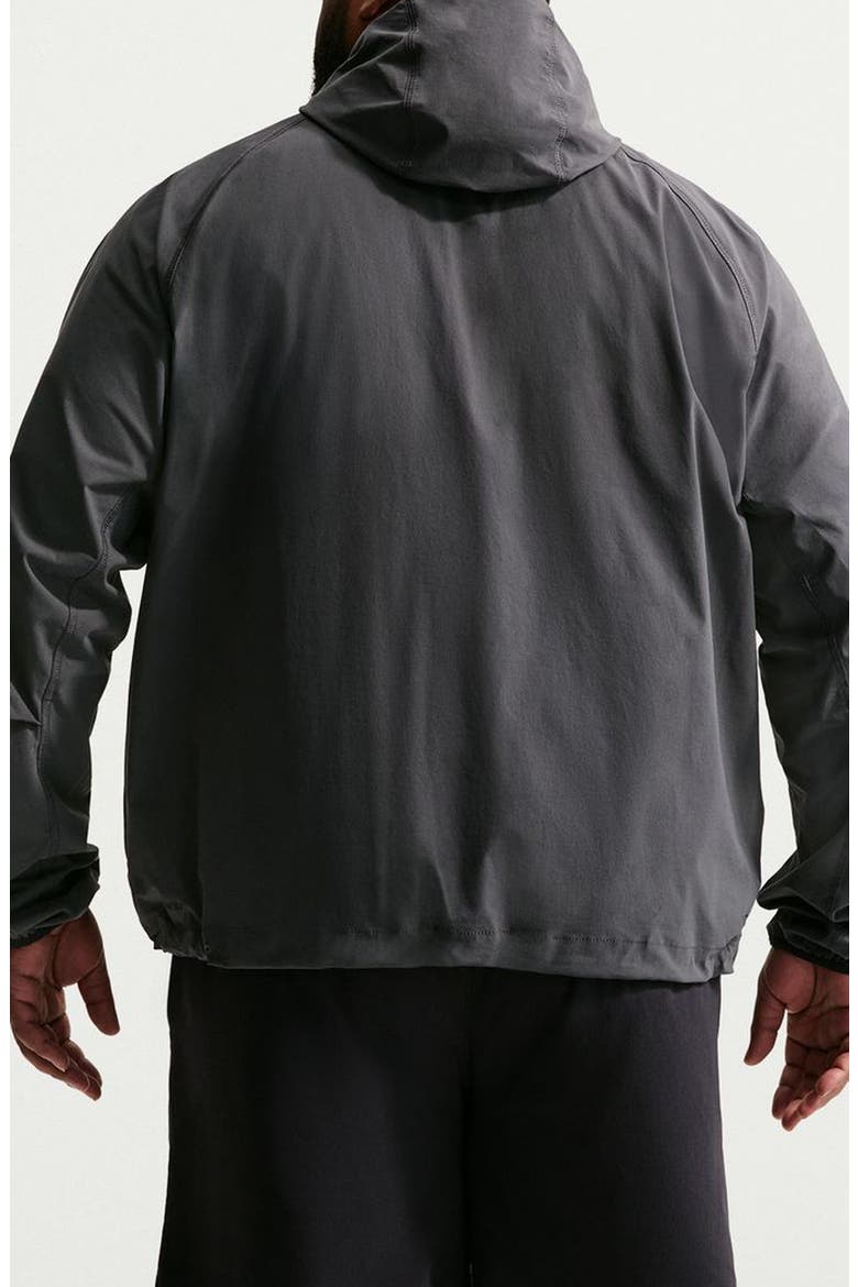 Dri-FIT Oversize Stretch Nylon Hooded Windrunner Jacket, Alternate, color, ANTHRACITE/ BLACK