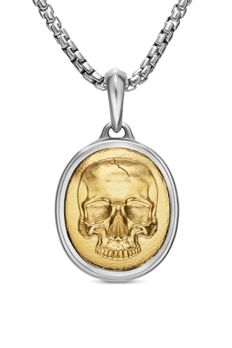 Men's Memento Mori Skull Amulet, Alternate, color, SILVER