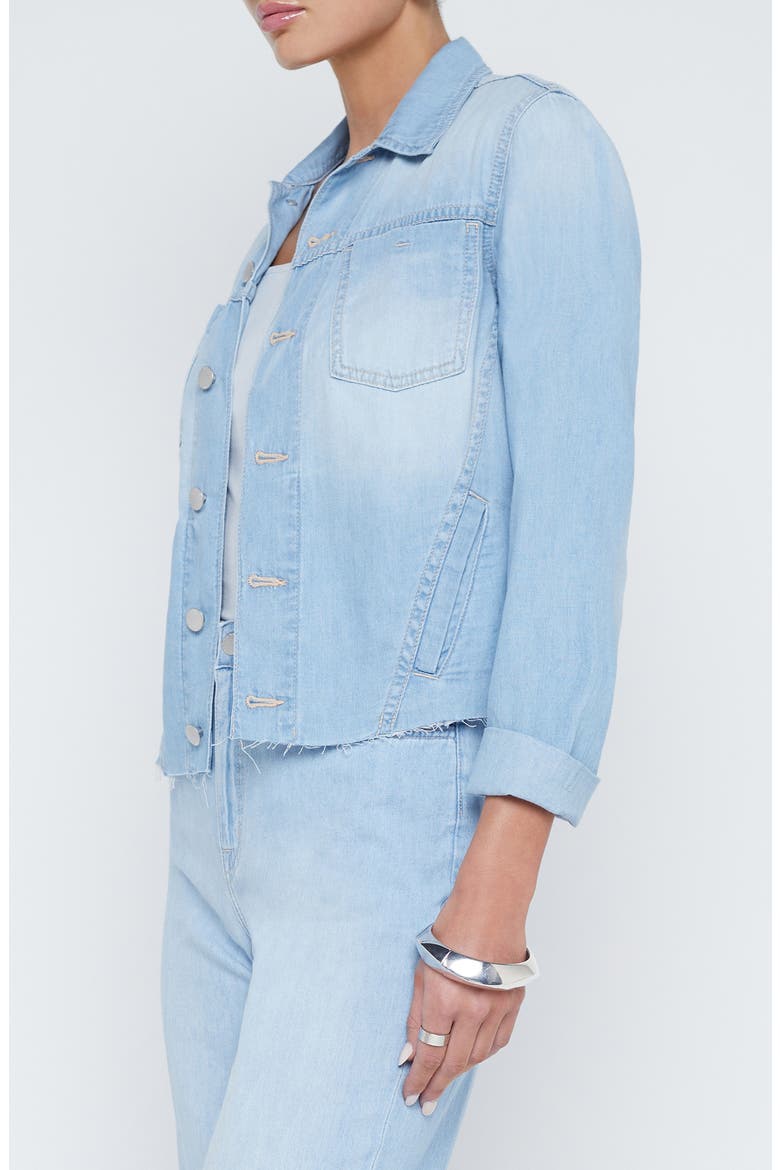 Janelle Raw Hem Cotton Denim Jacket, Alternate, color, LOZANO