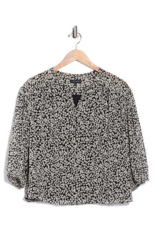 1.state Floral Puff Sleeve Chiffon Top In Black