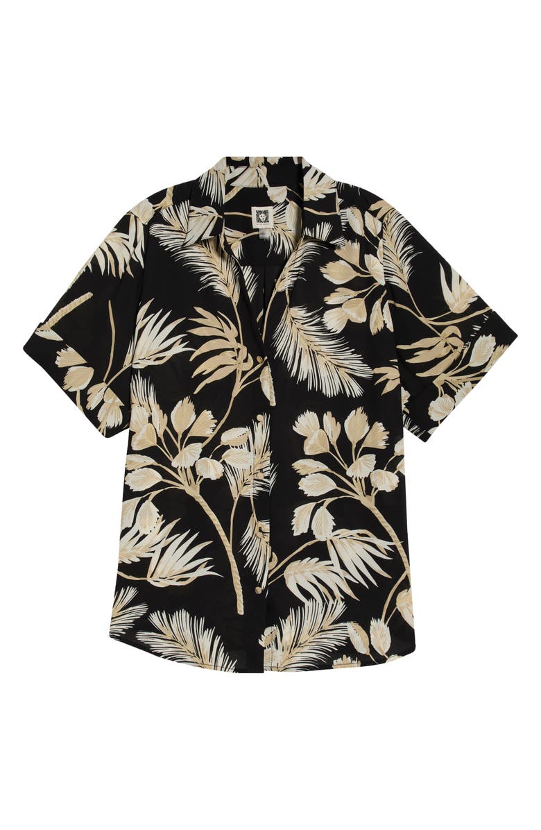 AK ANNE KLEIN Floral Print Shirt, Alternate, color, Anne Black Multi