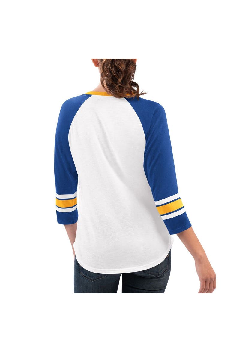 Women's G-III 4Her by Carl Banks White/Royal Chase Elliott Top Team V-Neck 3/4 Sleeve T-Shirt, Alternate, color, White