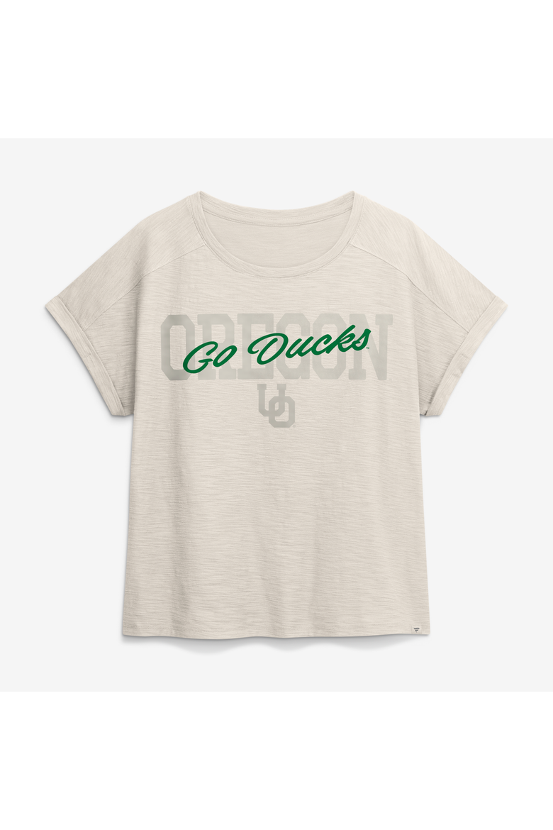 Women's Fanatics Natural Oregon Ducks Hometown Premium Oversized Boxy T-Shirt, Main, color, Natural