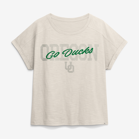Women's Fanatics Natural Oregon Ducks Hometown Premium Oversized Boxy T-Shirt