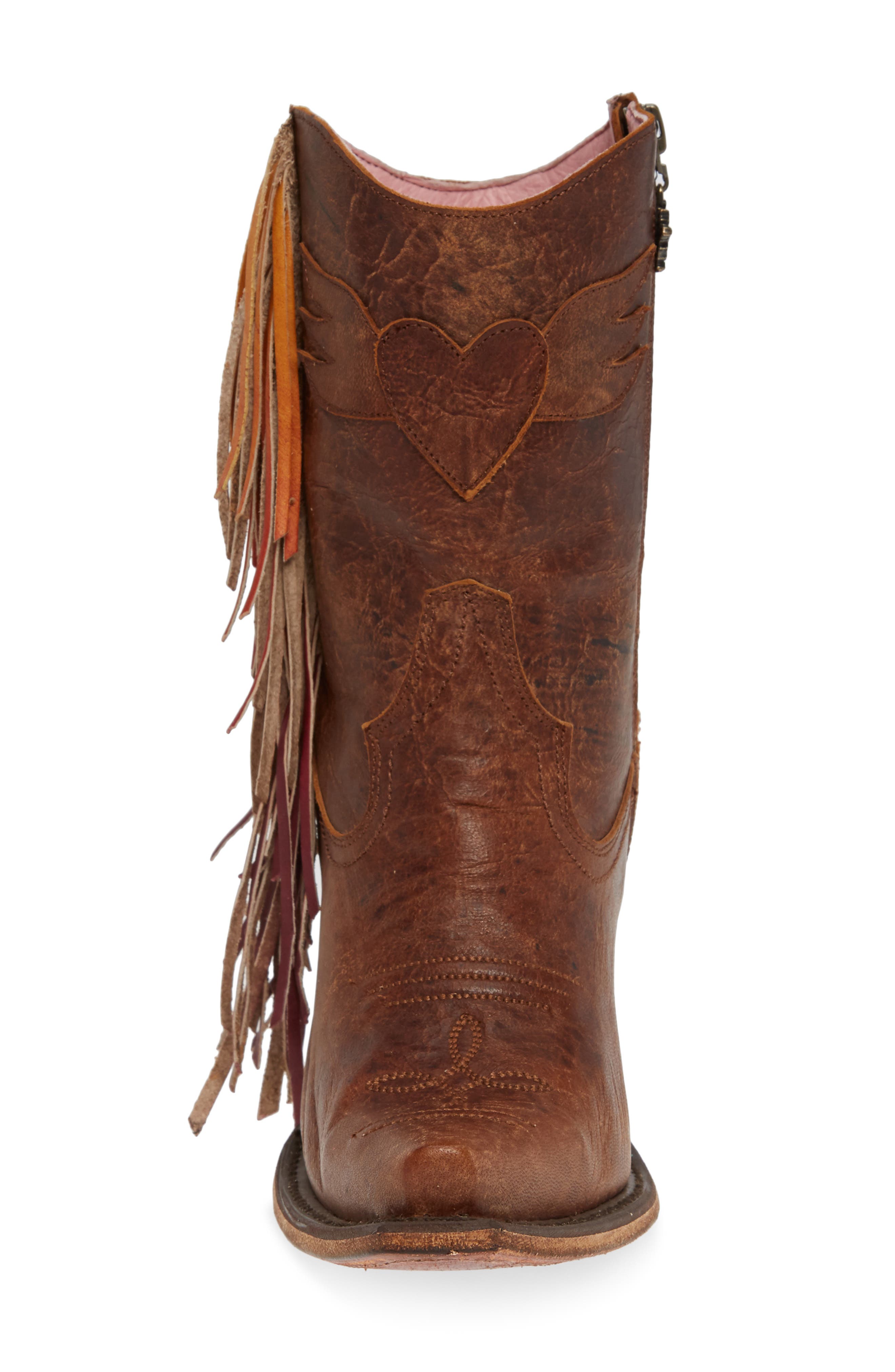 Lane Boots x Junk Gypsy Fringe Western Bootie, Alternate, color, 
