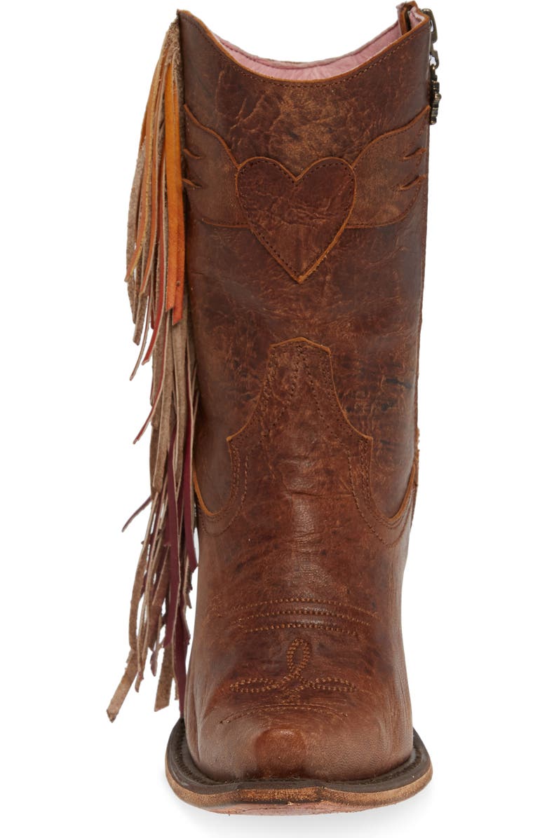 Lane Boots x Junk Gypsy Fringe Western Bootie, Alternate, color,
