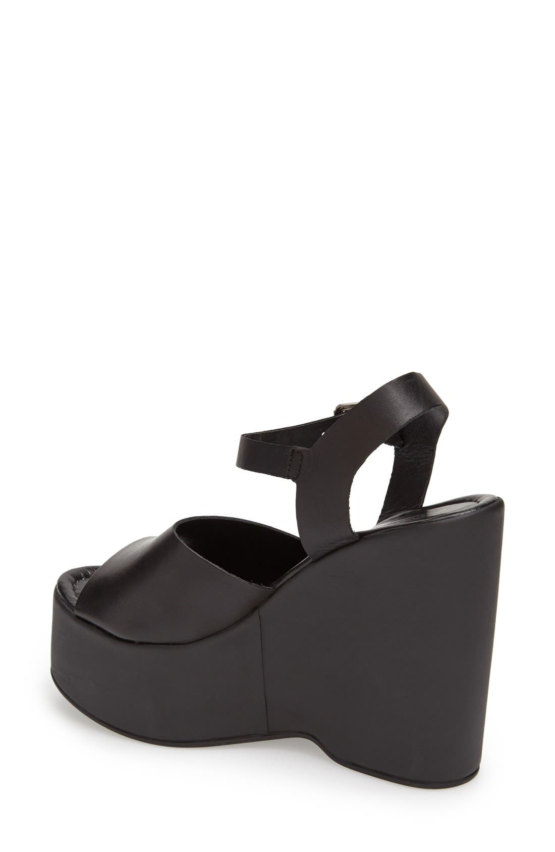 'Wallflower' Wedge Sandal, Alternate, color, BLACK