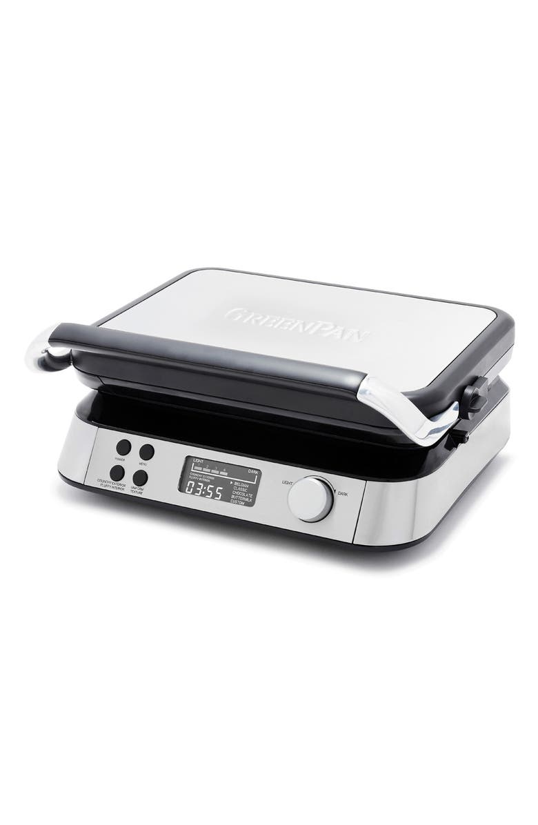 GreenPan Bistro Ceramic Nonstick 2-Square Waffle Maker, Main, color,